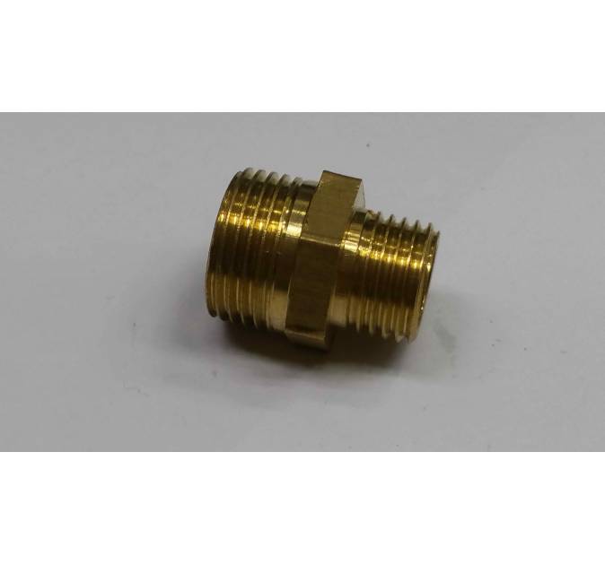 Brass Male to Male Nipple 1/4 - 1/8
