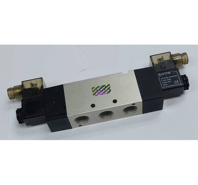 2 Position 5 Port Solenoid Valve - AC220V 1/2 Double